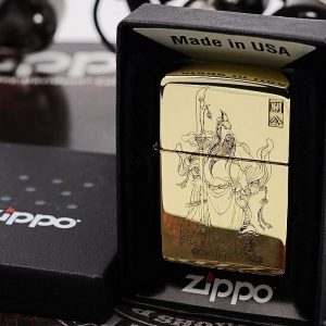 bật lửa zippo họa tiết màu vàng