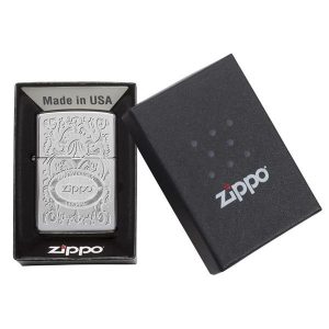 bật lửa zippo họa tiếc màu bạc chính hãng