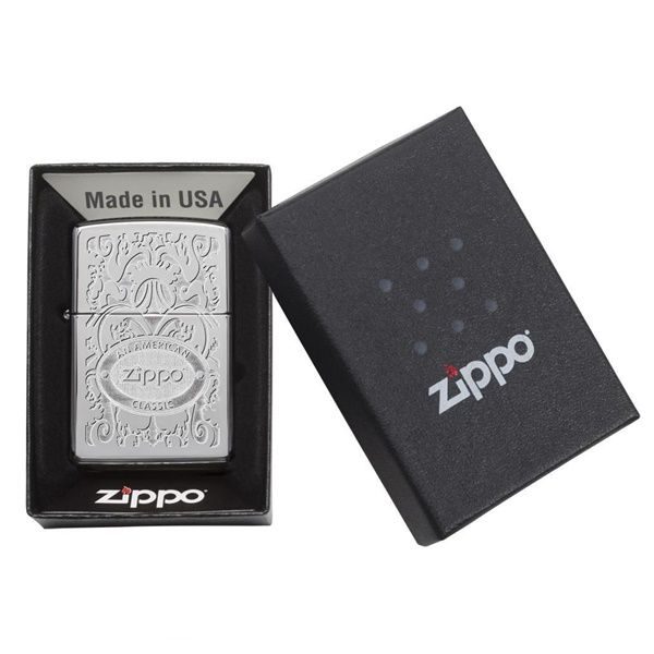 bật lửa zippo họa tiếc màu bạc chính hãng