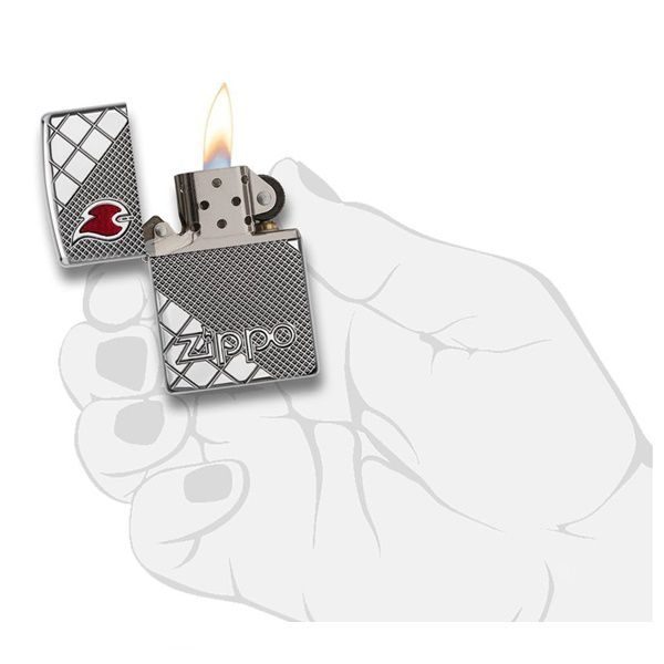 bật lửa zippo họa tiếc màu bạc chính hãng