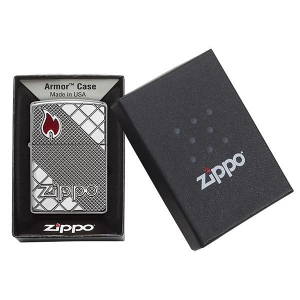 bật lửa zippo họa tiếc màu bạc chính hãng