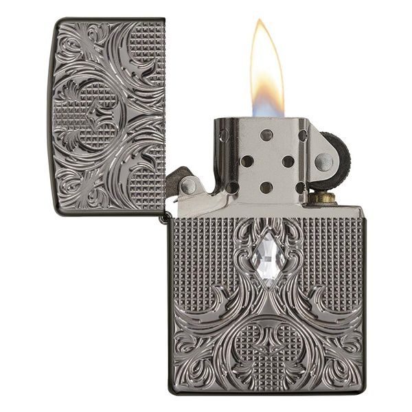 bật lửa zippo họa tiếc màu xám đen chính hãng