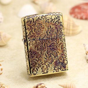 bật lửa zippo họa tiếc màu vàng