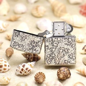 bật lửa zippo họa tiếc màu bạc