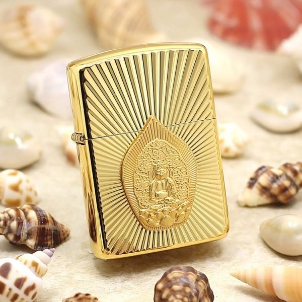 bật lửa zippo họa tiếc màu vàng