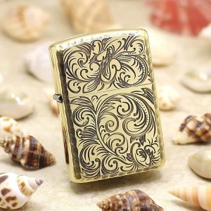 bật lửa zippo họa tiếc màu vàng