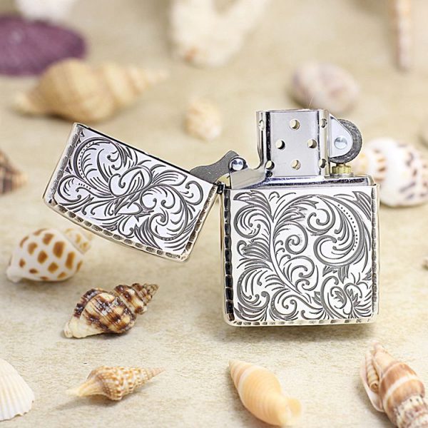 bật lửa zippo họa tiếc màu bạc