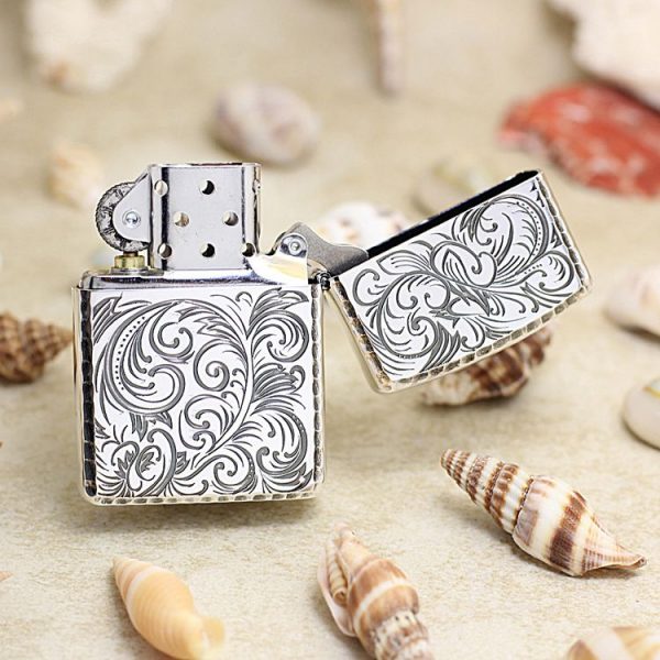 bật lửa zippo họa tiếc màu bạc