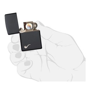 Zippo Black Matte - Tẩu sơn tĩnh điện đen 218PL