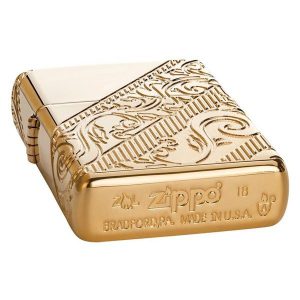 bật lửa zippo họa tiếc màu vàng đồng