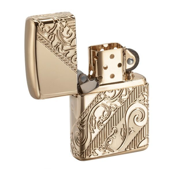 bật lửa zippo họa tiếc màu vàng đồng