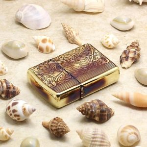 bật lửa zippo họa tiếc màu vàng