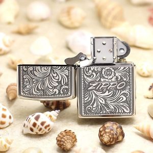 bật lửa zippo họa tiếc màu bạc