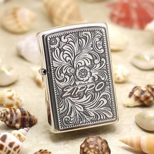 bật lửa zippo họa tiếc màu bạc