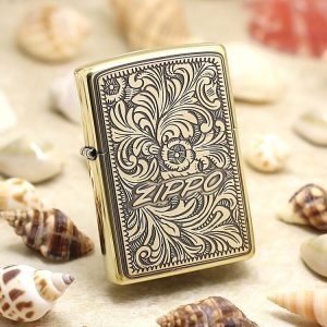 bật lửa zippo họa tiếc màu vàng