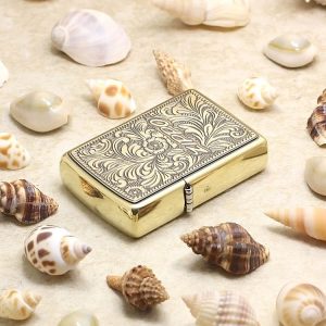 bật lửa zippo họa tiếc màu vàng