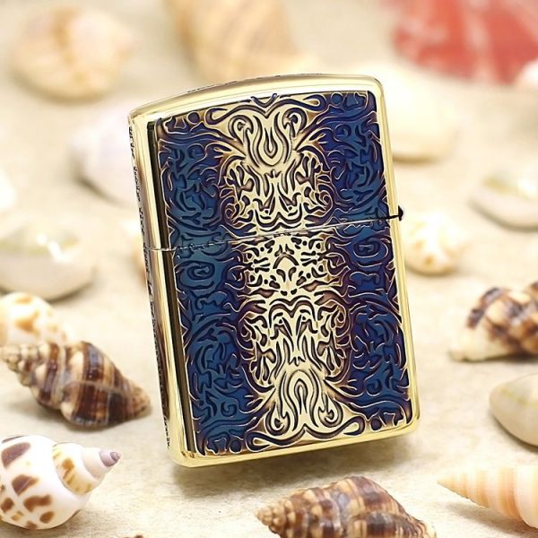 bật lửa zippo họa tiếc màu vàng