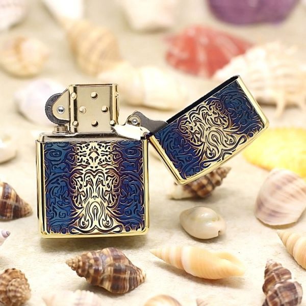 bật lửa zippo họa tiếc màu vàng