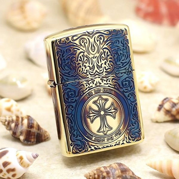 bật lửa zippo họa tiếc màu vàng