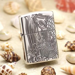 bật lửa zippo họa tiếc màu bạc