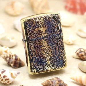 bật lửa zippo họa tiết màu bạc