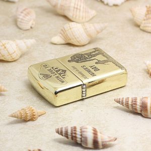 bật lửa zippo họa tiết màu vàng