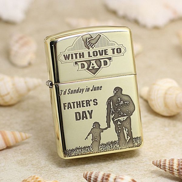 bật lửa zippo họa tiết màu vàng