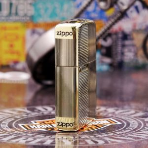 bật lửa zippo họa tiết màu vàng