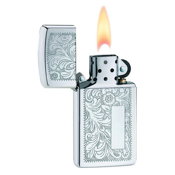 bật lửa zippo cao cấp họa tiết màu bạc