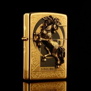 Bật lửa zippo hình con ngựa mạ vàng thời thượng cho sinh nhật sếp